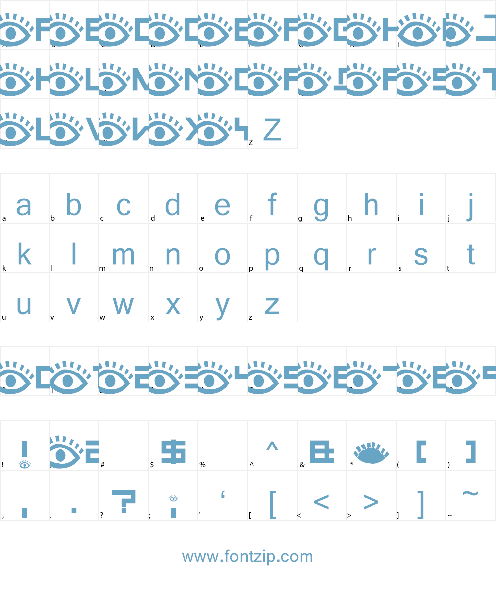 AEZ eyes have it Font Character